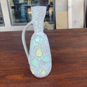 Mid Century West German Pastel Colors Ceramic Vase 820-27 by Carsten Tönnieshof